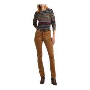 Lauren Ralph Lauren Tan Corduroy Stretch Cotton Classic Straight Jeans Pants, 8